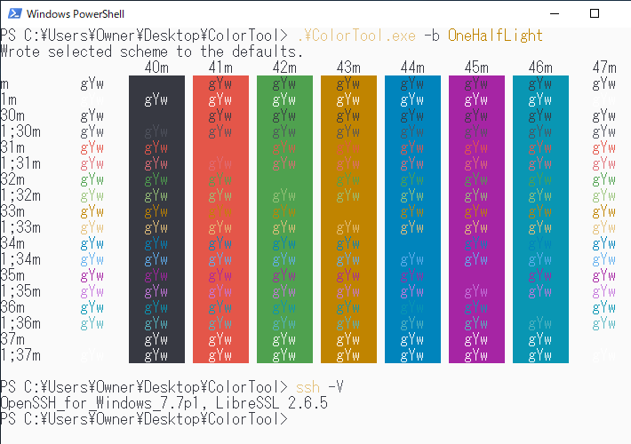 Color ToolのOneHalfLightを反映した例